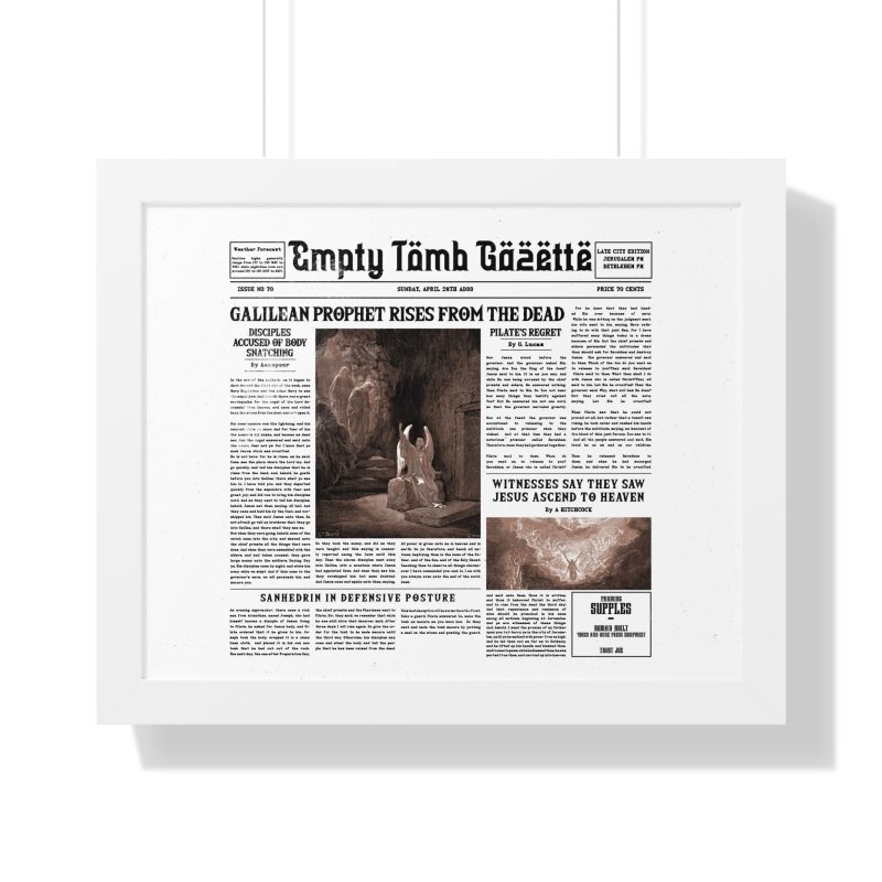 Framed Vintage Newspaper Poster – “Galilean Prophet Rises from the Dead” (White Background) - Image 20