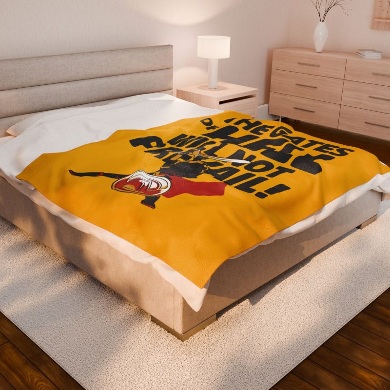 Velveteen Plush Blanket – “The Gates of Hell Will Not Prevail” (Matthew 16:18) - Image 8