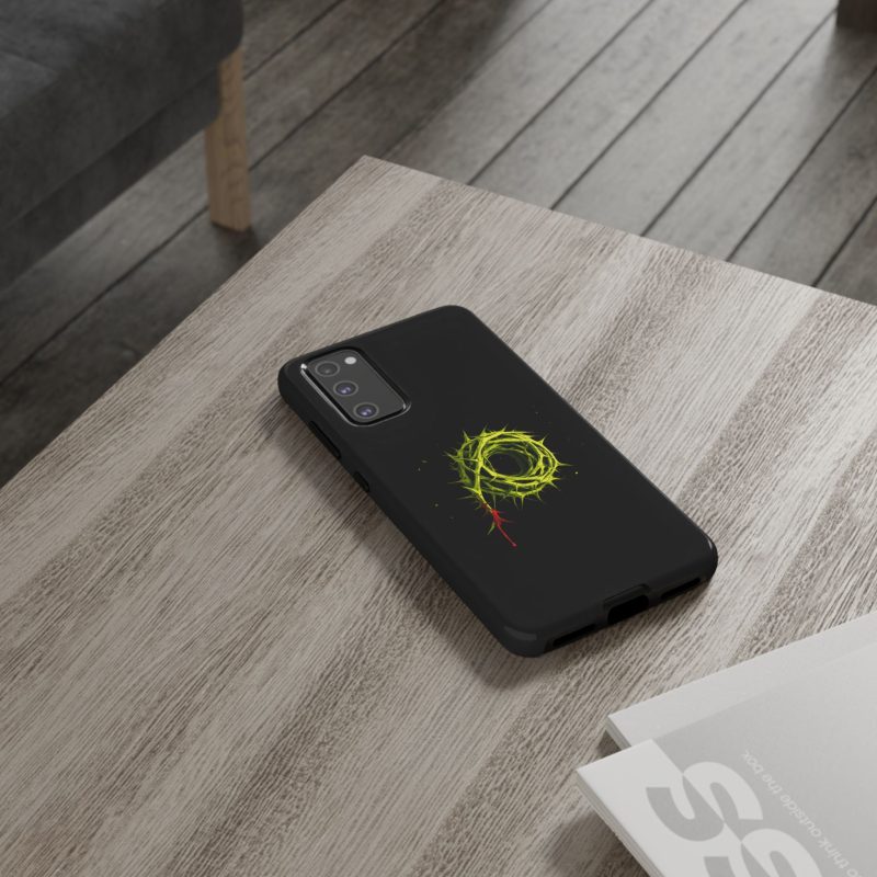 Black Phone Case – Crown of Thorns Design (Symbol of Sacrifice & Strength) - Image 3