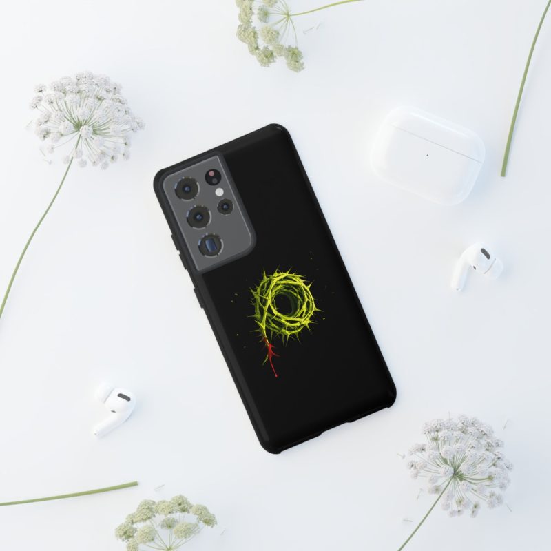 Black Phone Case – Crown of Thorns Design (Symbol of Sacrifice & Strength) - Image 2