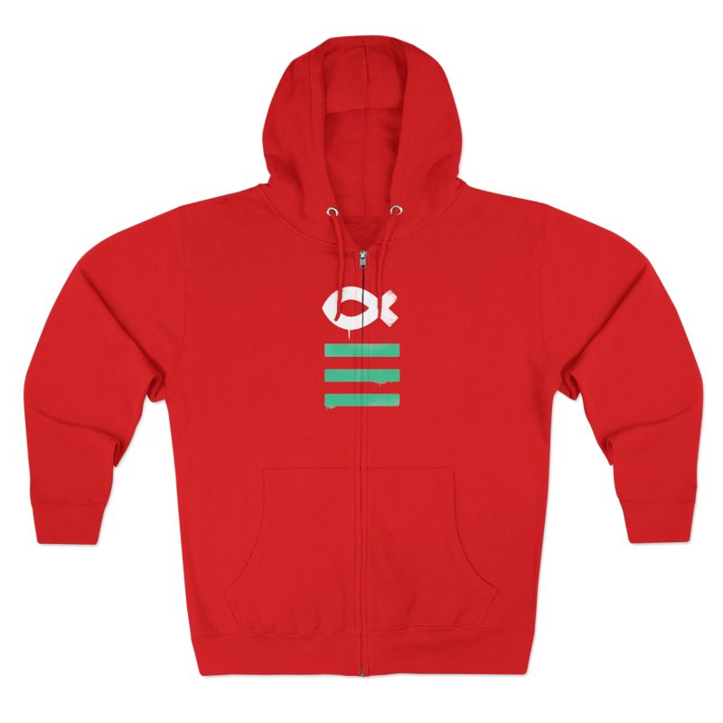 Full-Zip Hoodie – Ichthys Fish & Scripture Symbol (Front and Back Print) - Image 5