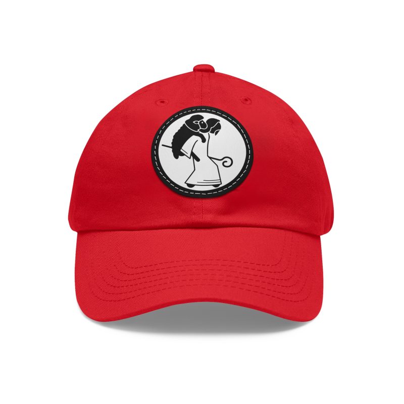Leather Patch Hat – The Shepherd & Lost Sheep Design (Unisex) - Image 6