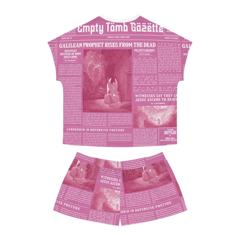 Women’s Pink Pajama Set – “Prophet Rises From the Dead!” Empty Tomb Design - Image 5