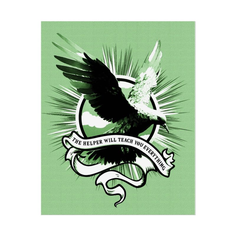 “The Helper Will Teach You” – Dove Line-Etch Rolled Poster with Green Background - Image 5