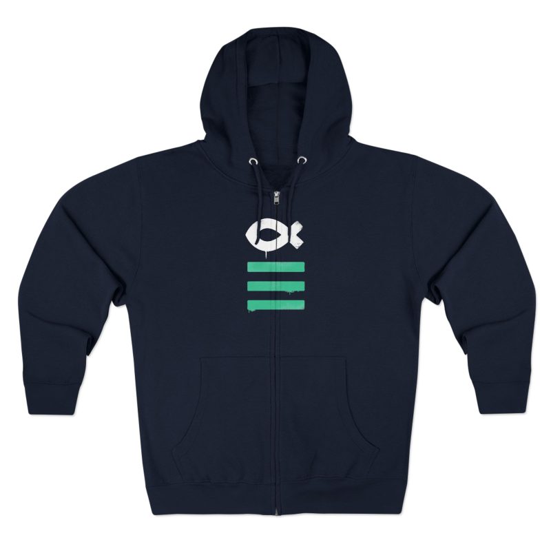 Full-Zip Hoodie – Ichthys Fish & Scripture Symbol (Front and Back Print) - Image 14