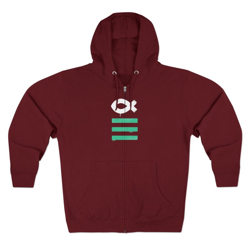 Full-Zip Hoodie – Ichthys Fish & Scripture Symbol (Front and Back Print) - Image 8