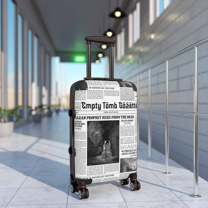 Travel Suitcase – “Empty Tomb Gazette” Vintage Newspaper Design - Image 3