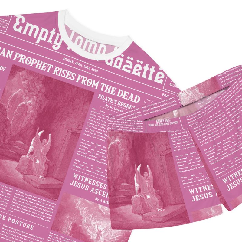 Women’s Pink Pajama Set – “Prophet Rises From the Dead!” Empty Tomb Design - Image 6