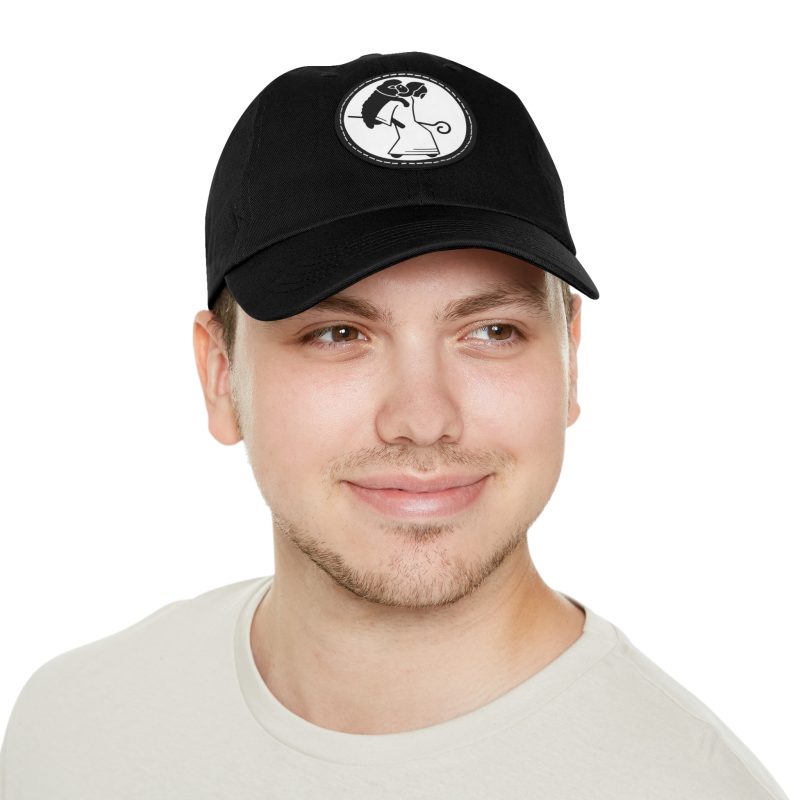 Leather Patch Hat – The Shepherd & Lost Sheep Design (Unisex) - Image 2