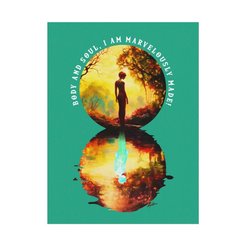 Inspirational Wall Art Poster – “Marvelously Made” (Psalm 139:14)