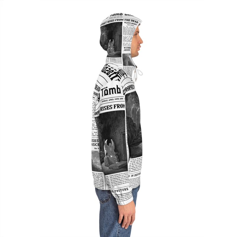 Black & White Full Zip Hoodie – “Empty Tomb” Design - Image 5