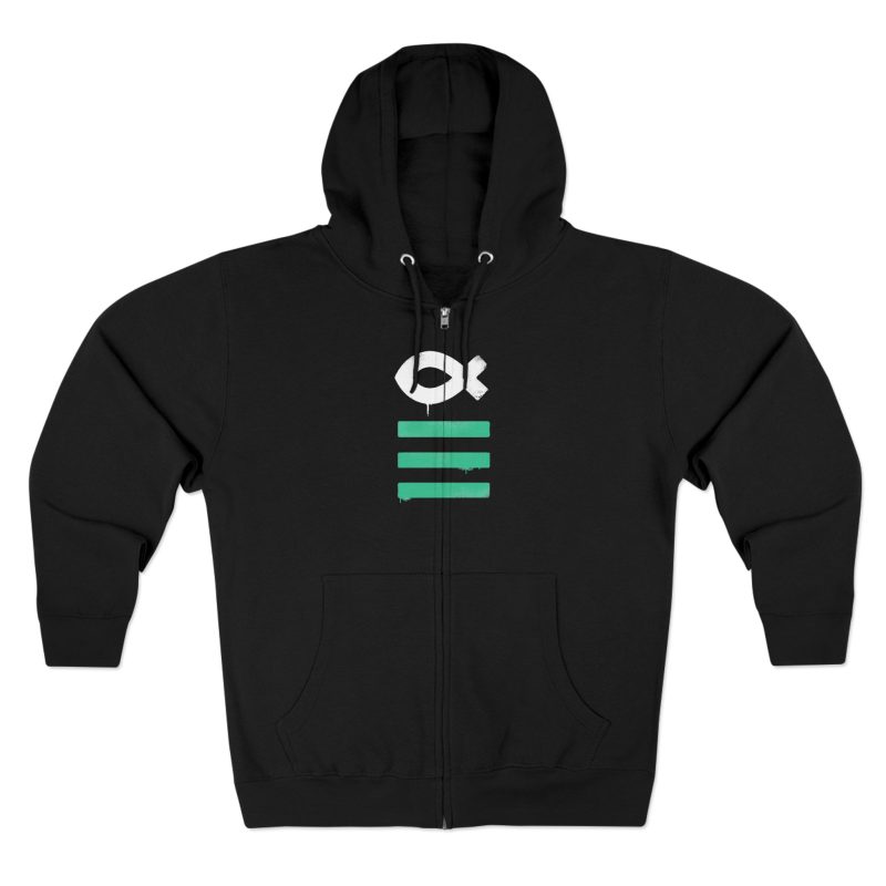 Full-Zip Hoodie – Ichthys Fish & Scripture Symbol (Front and Back Print) - Image 12