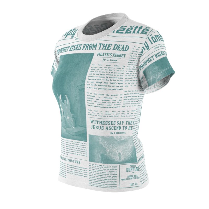 Women’s White T-Shirt – “Empty Tomb” Design in Green Font - Image 3