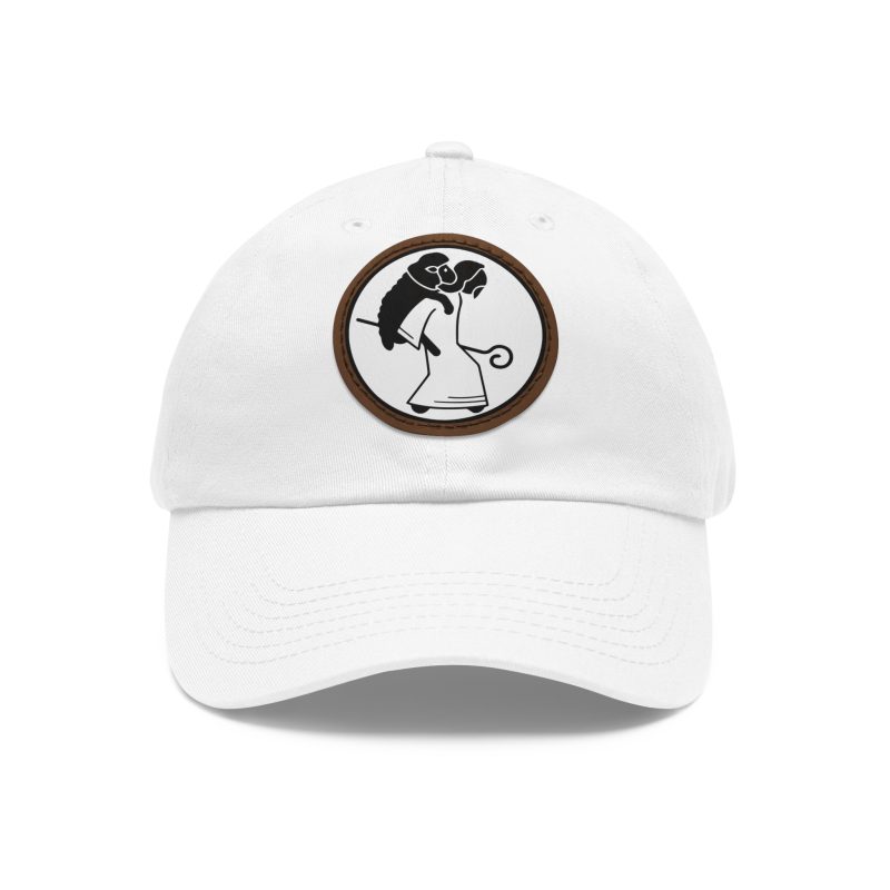 Leather Patch Hat – The Shepherd & Lost Sheep Design (Unisex) - Image 4