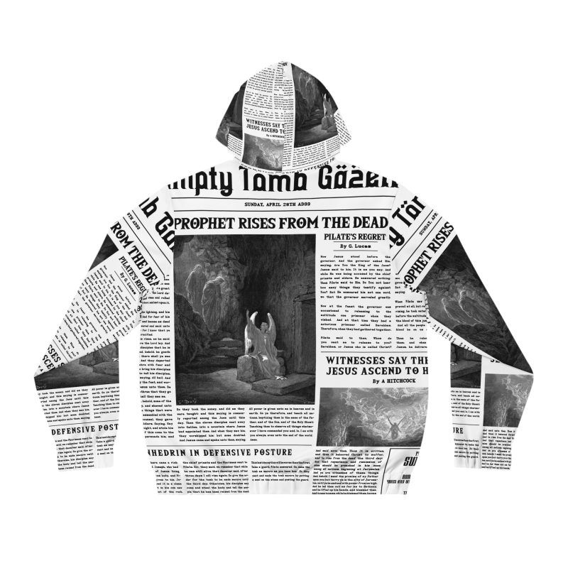 Black & White Full Zip Hoodie – “Empty Tomb” Design - Image 3
