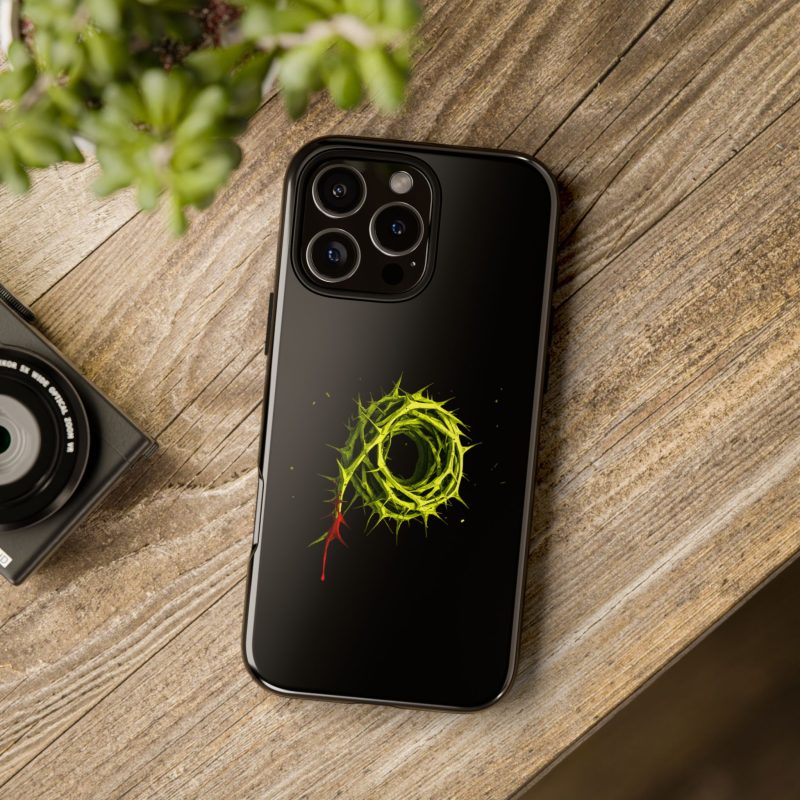Black Phone Case – Crown of Thorns Design (Symbol of Sacrifice & Strength) - Image 7