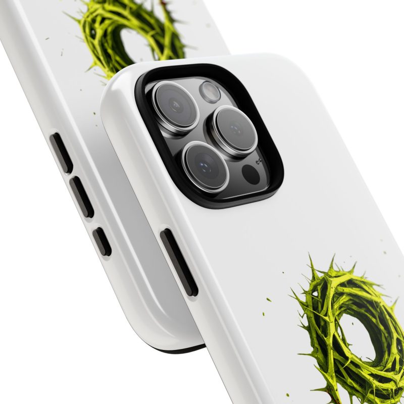 White Phone Case – Crown of Thorns Design (Symbol of Sacrifice & Strength) - Image 6