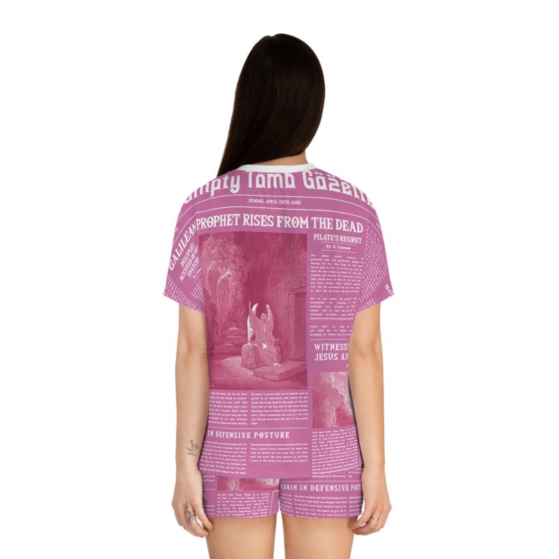 Women’s Pink Pajama Set – “Prophet Rises From the Dead!” Empty Tomb Design - Image 4