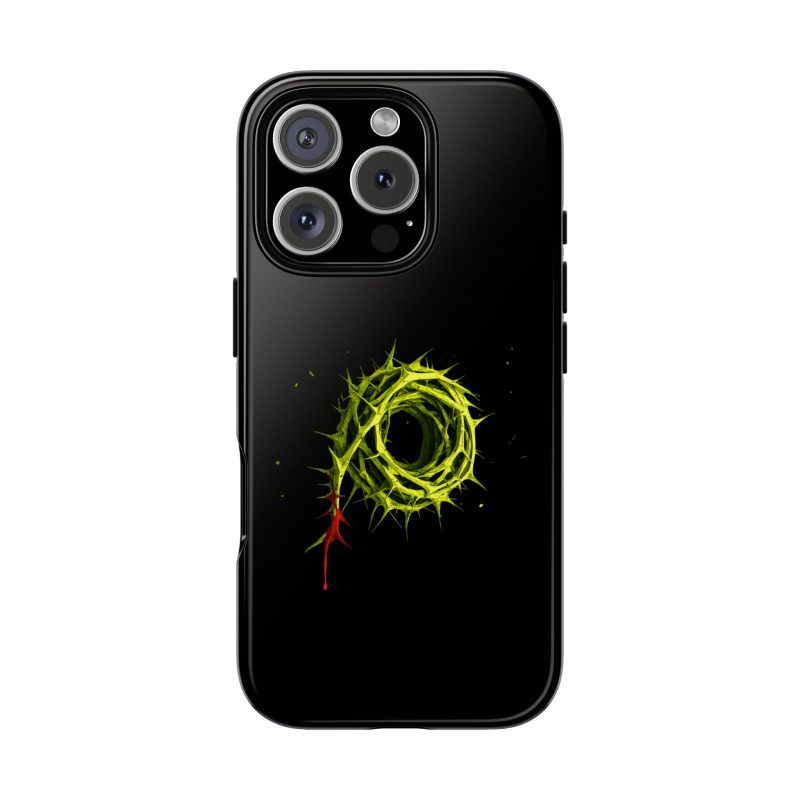 Black Phone Case – Crown of Thorns Design (Symbol of Sacrifice & Strength)