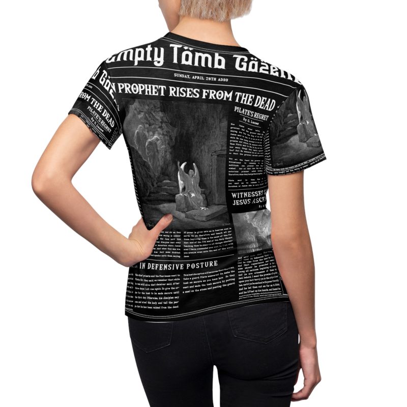 Women’s Black T-Shirt – “Empty Tomb” Design in White Font - Image 5