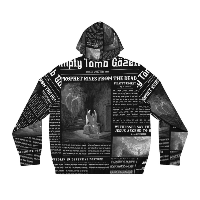 Black Full Zip Hoodie – “Empty Tomb” Design in White Font - Image 3