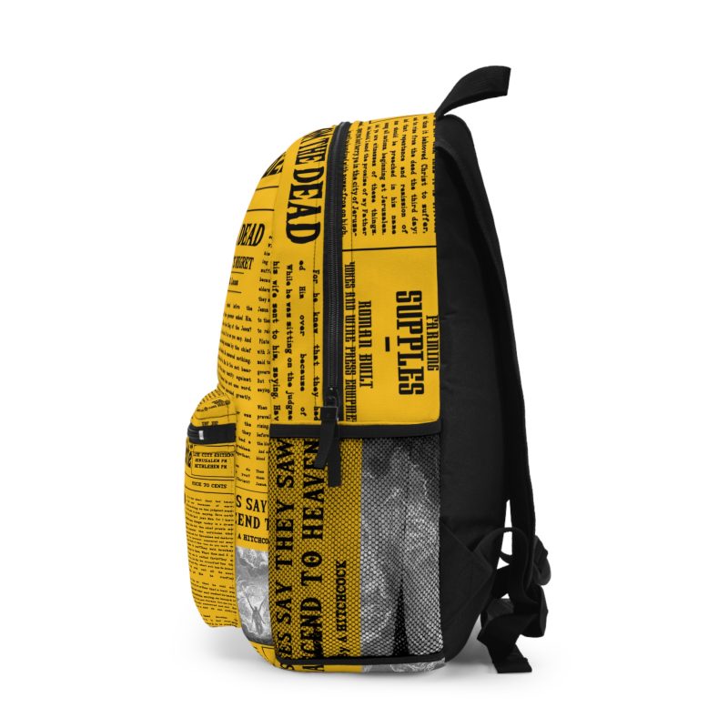 Vintage-Inspired “Empty Tomb Gazette” Backpack – Retro Newspaper Style Bag - Image 3