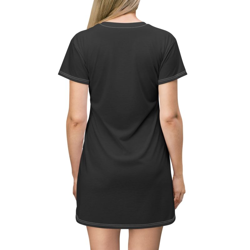 Black T-Shirt Dress – Green Crown of Thorns Design (Symbol of Sacrifice & Hope) - Image 3