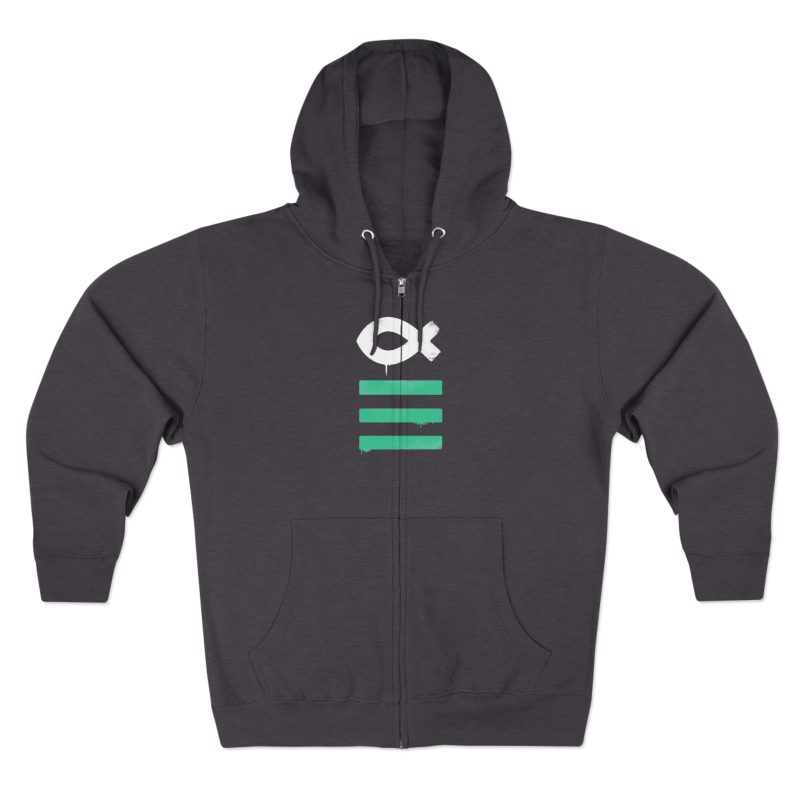 Full-Zip Hoodie – Ichthys Fish & Scripture Symbol (Front and Back Print) - Image 11