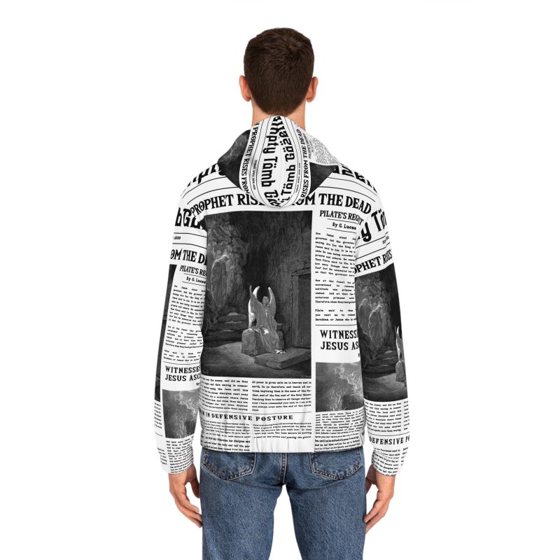 Black & White Full Zip Hoodie – “Empty Tomb” Design - Image 4