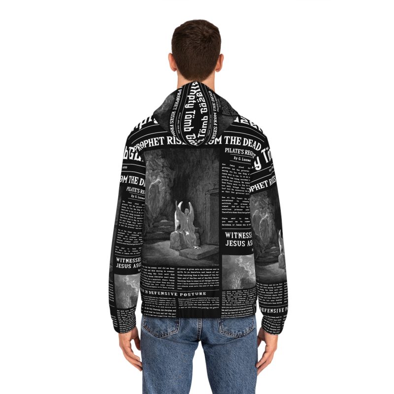 Black Full Zip Hoodie – “Empty Tomb” Design in White Font - Image 4