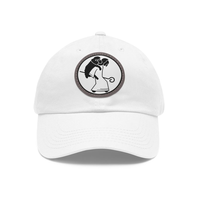 Leather Patch Hat – The Shepherd & Lost Sheep Design (Unisex) - Image 3