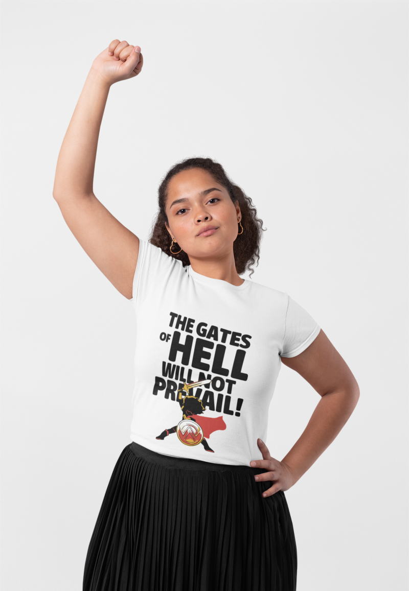 "The Gates of Hell Will Not Prevail" Unisex Christian T-Shirt - Image 2
