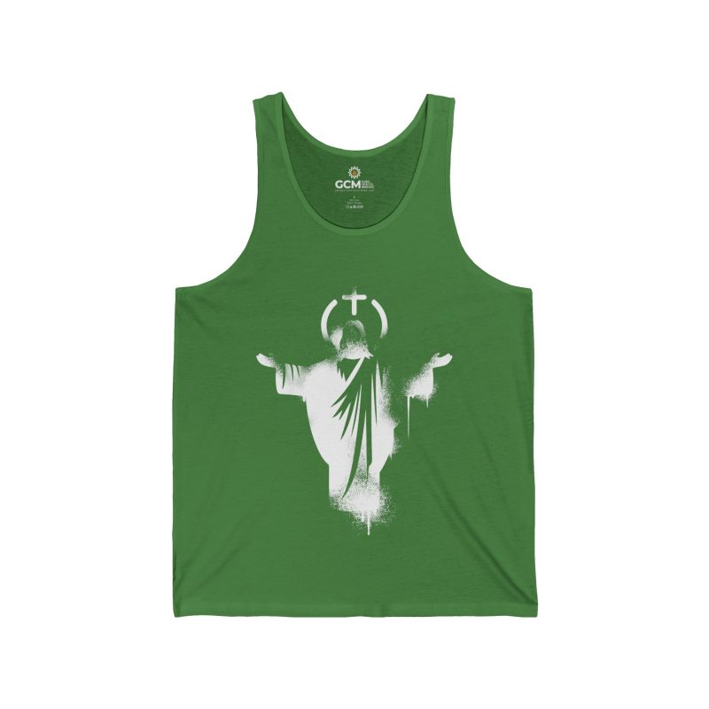 Copy of Ascended Son Tank Top – Jesus with Halo & Cross Design, W (Unisex) - Image 6