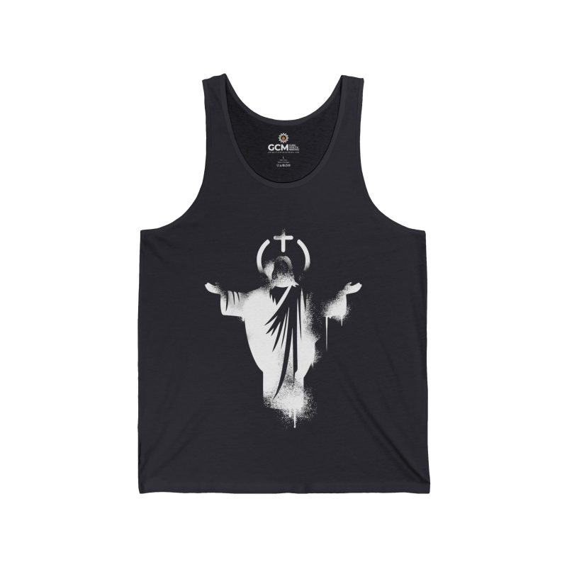 Copy of Ascended Son Tank Top – Jesus with Halo & Cross Design, W (Unisex) - Image 4