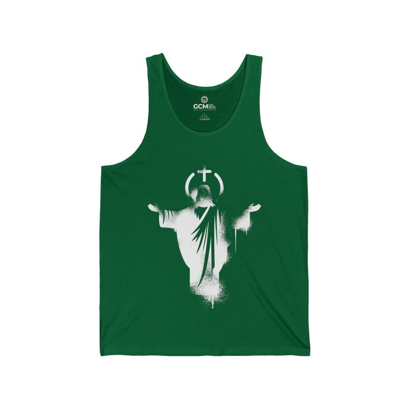 Copy of Ascended Son Tank Top – Jesus with Halo & Cross Design, W (Unisex) - Image 8