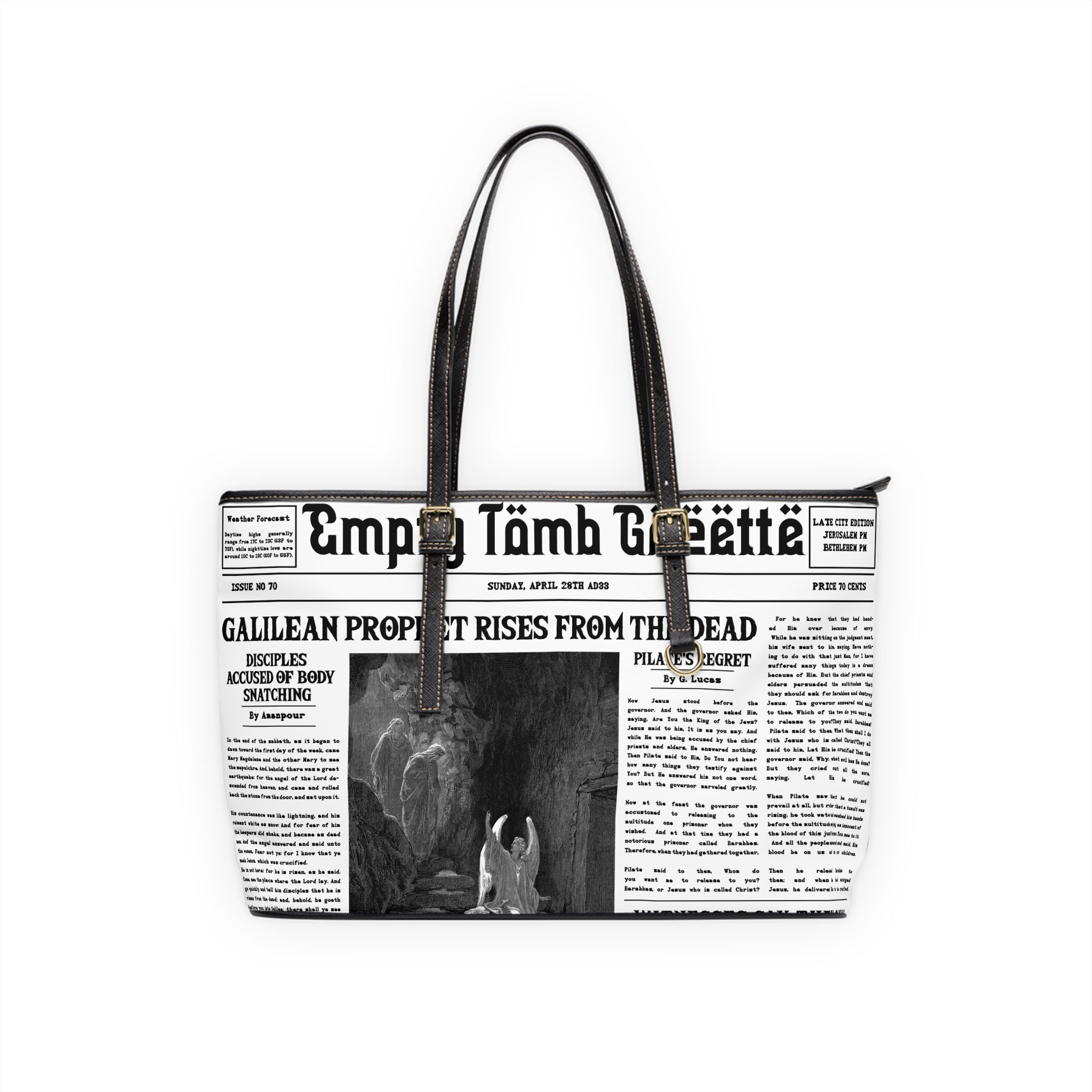 “Empty Tomb” Women's Leather Shoulder Bag - Image 5