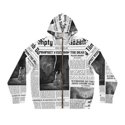 “Empty Tomb" Full Zip Hoodie - Black & White