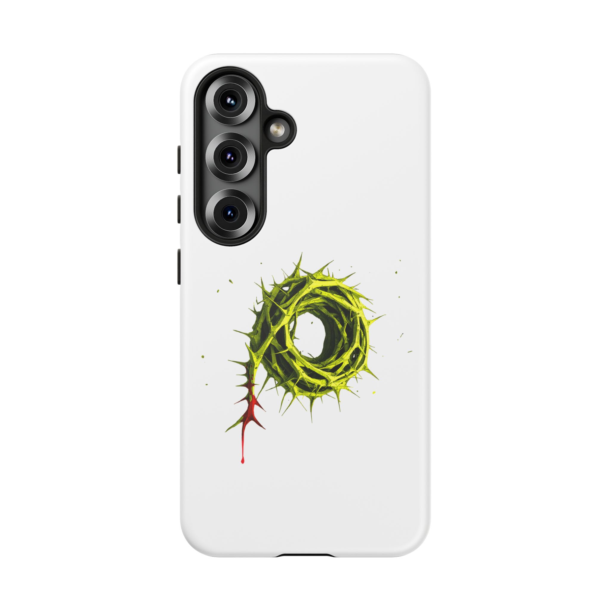 White Phone Case – Crown of Thorns Design (Symbol of Sacrifice & Strength) - Image 85
