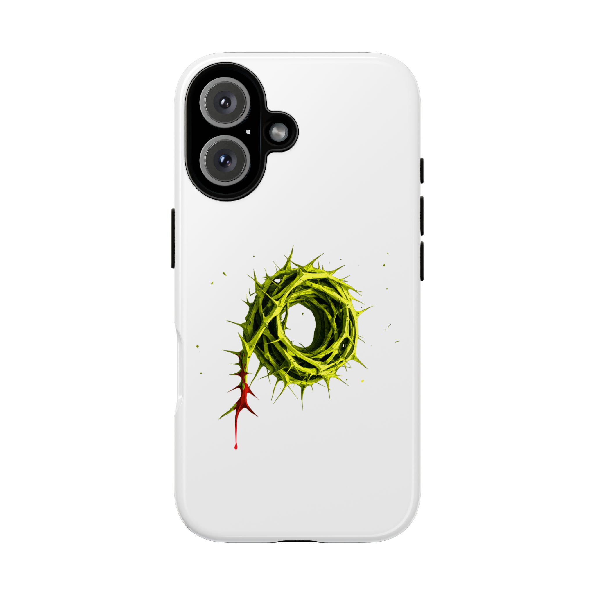 White Phone Case – Crown of Thorns Design (Symbol of Sacrifice & Strength) - Image 2