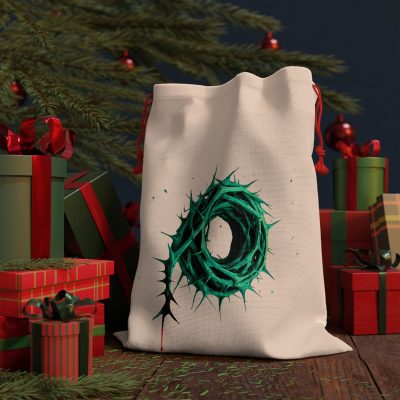 Gift Bag – Green Crown of Thorns Design (Symbol of Sacrifice & Hope)