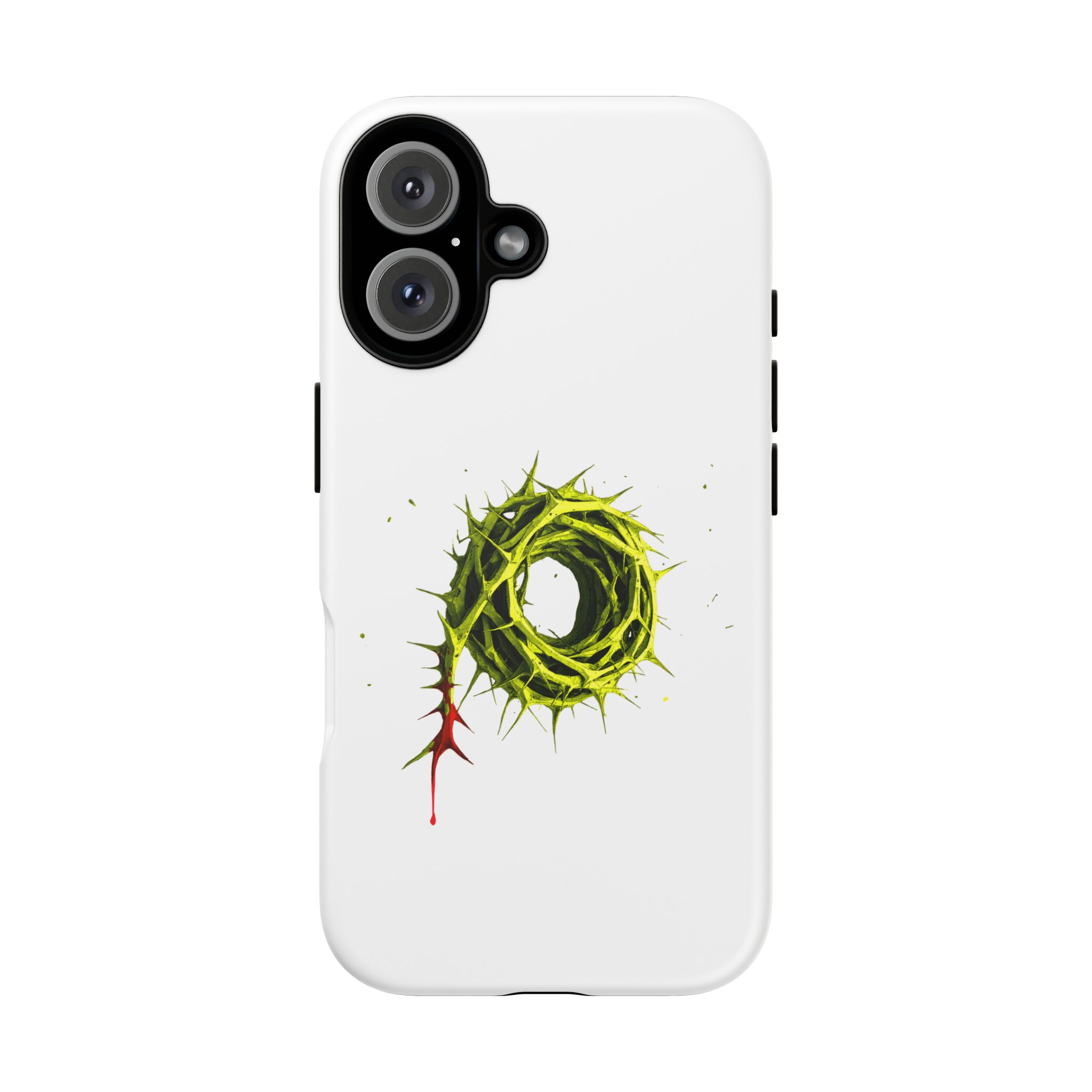 White Phone Case – Crown of Thorns Design (Symbol of Sacrifice & Strength) - Image 3