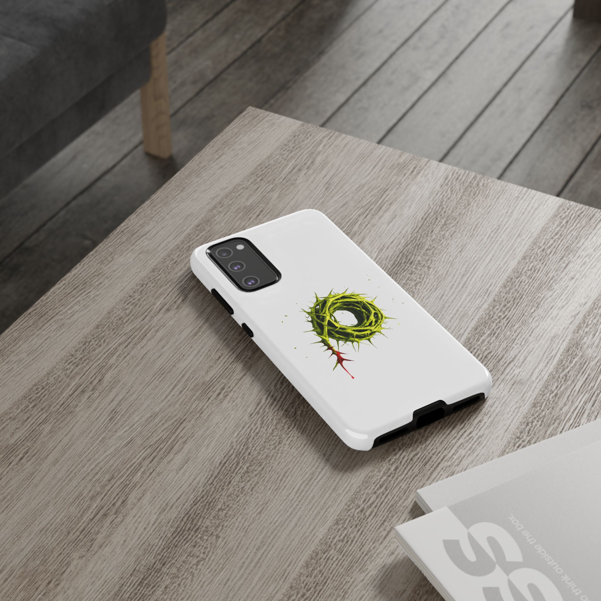 White Phone Case – Crown of Thorns Design (Symbol of Sacrifice & Strength) - Image 40