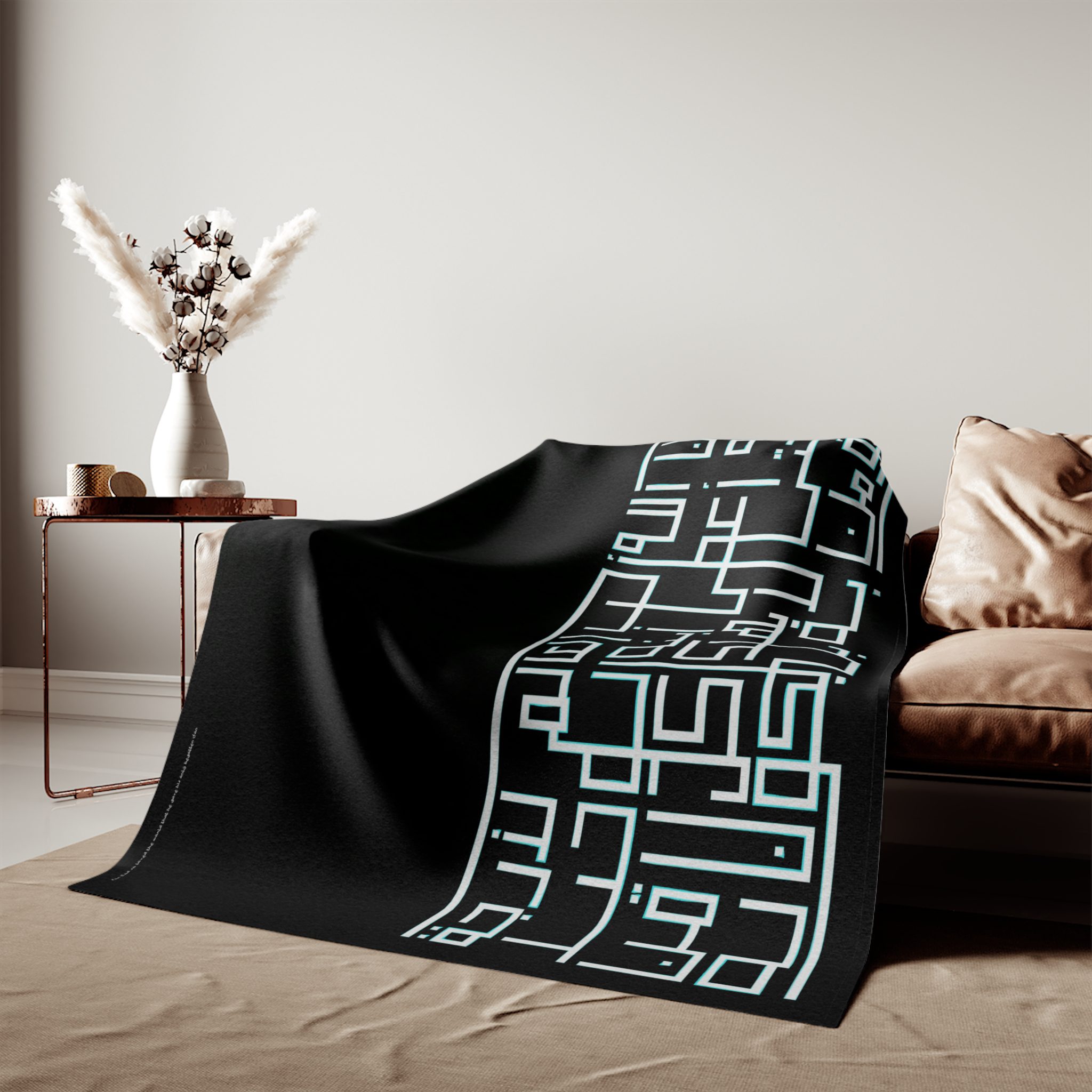 "For God so loved the world" Cozy Blanket with Inspirational Arabic Script (John 3:16) - Image 2