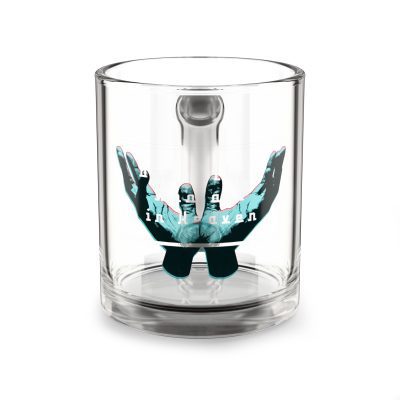 Inspirational Clear Glass Mug with 'Our Father Who Art in Heaven'
