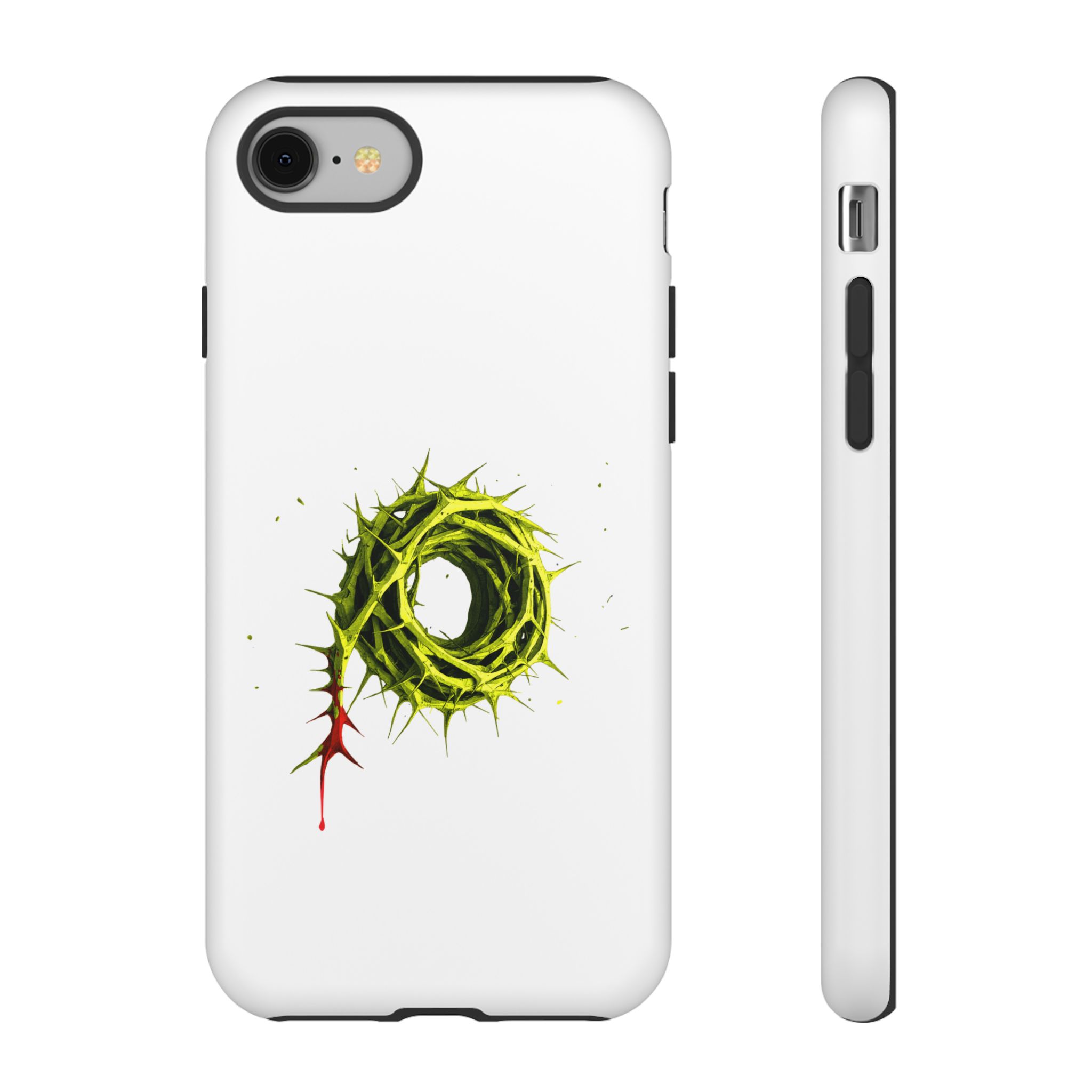 White Phone Case – Crown of Thorns Design (Symbol of Sacrifice & Strength) - Image 5