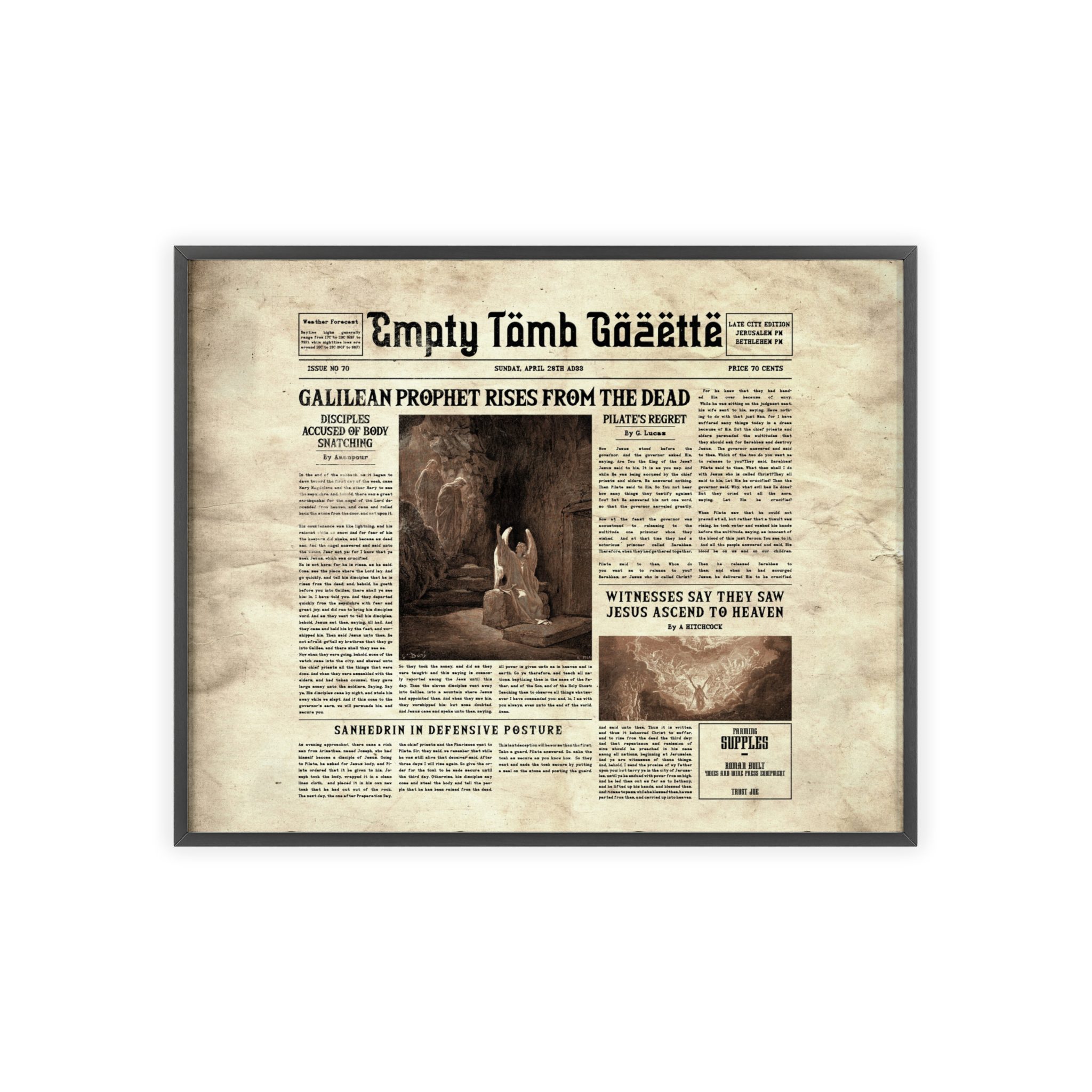 “Empty Tomb” Wooden Framed Poster