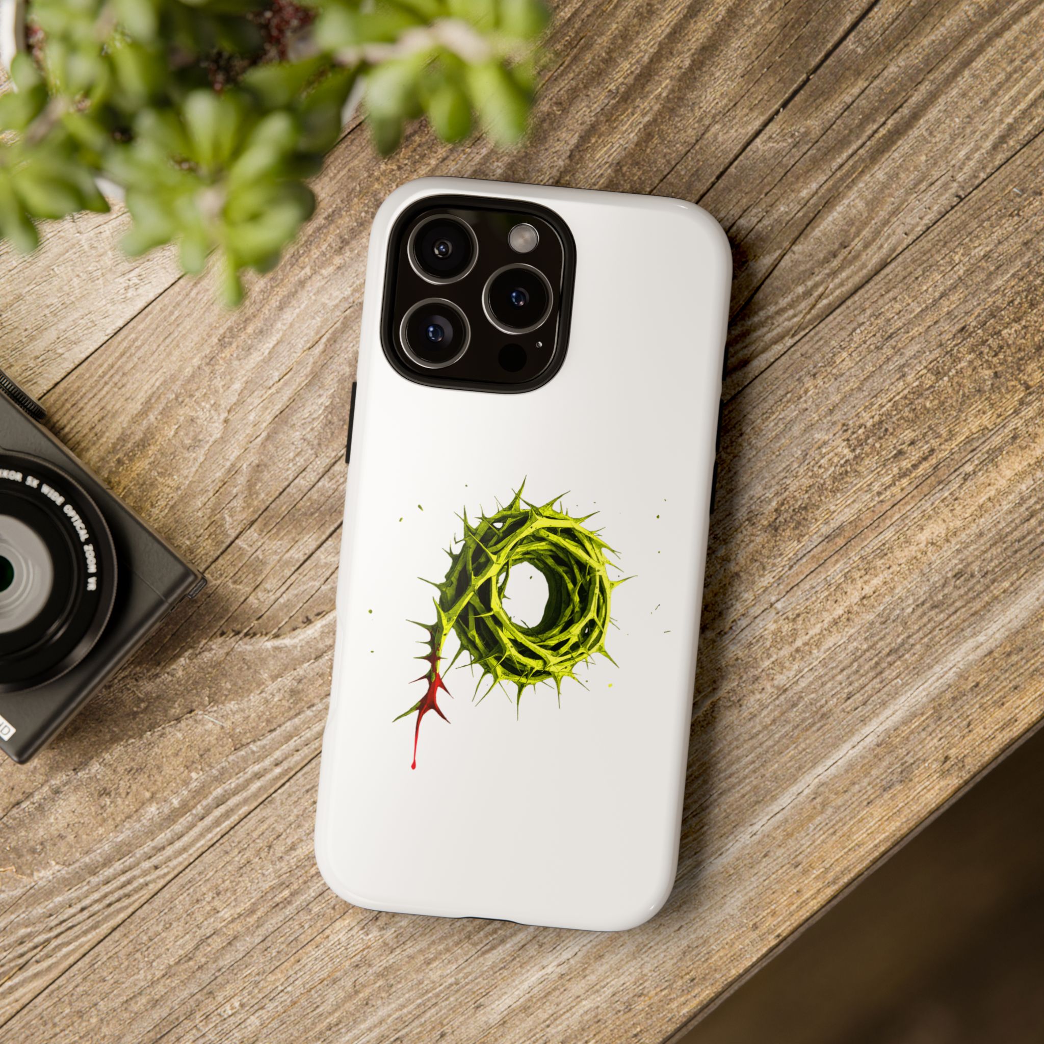 White Phone Case – Crown of Thorns Design (Symbol of Sacrifice & Strength) - Image 79
